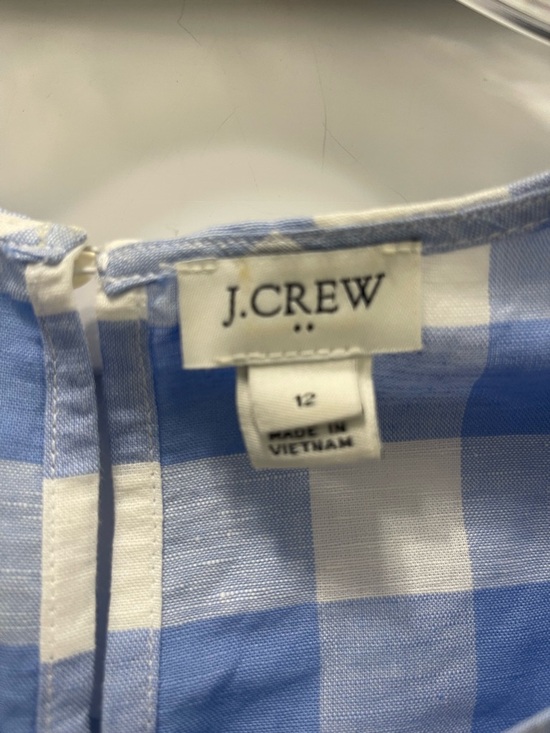 J. Crew Blue and White Gingham Tie-Hem Sleeveless Tank - Picture 5 of 5